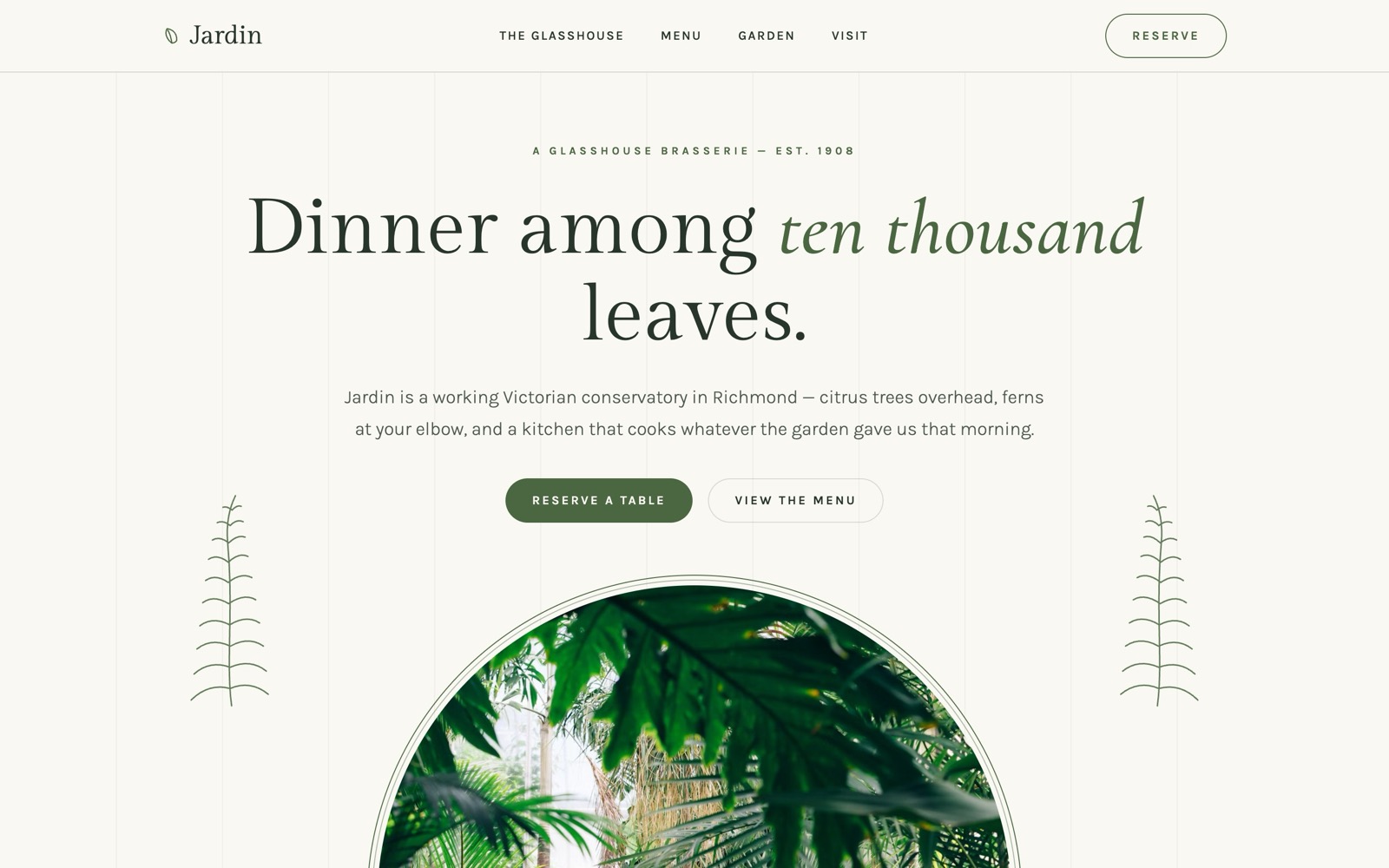 Jardin website concept