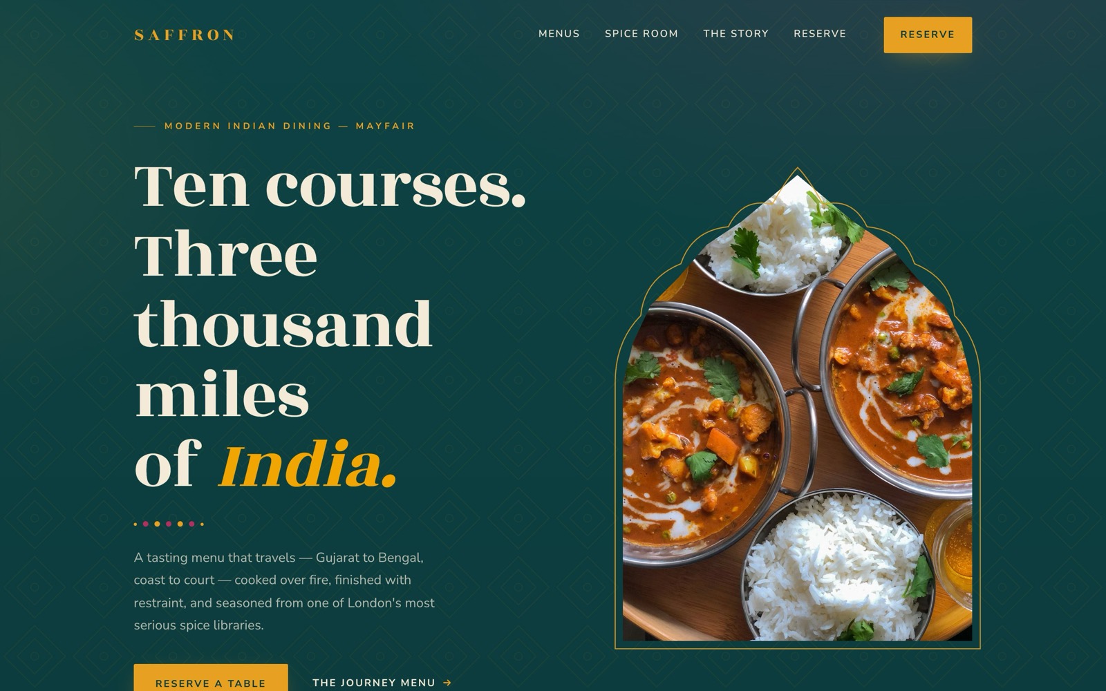 Saffron website concept