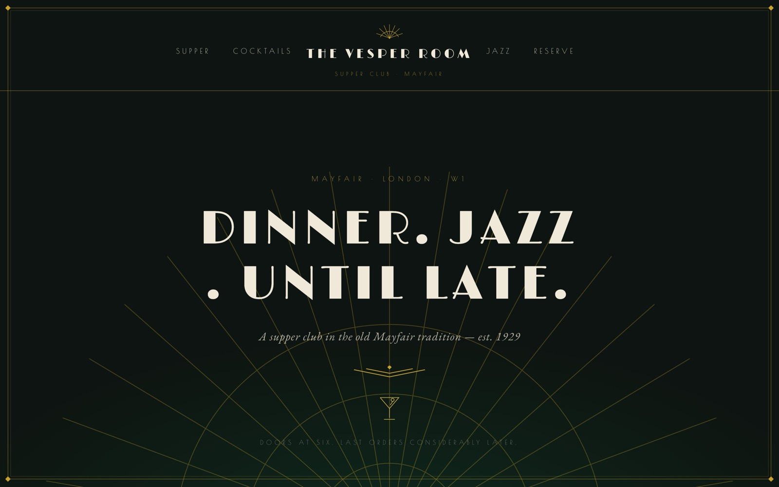 The Vesper Room website concept